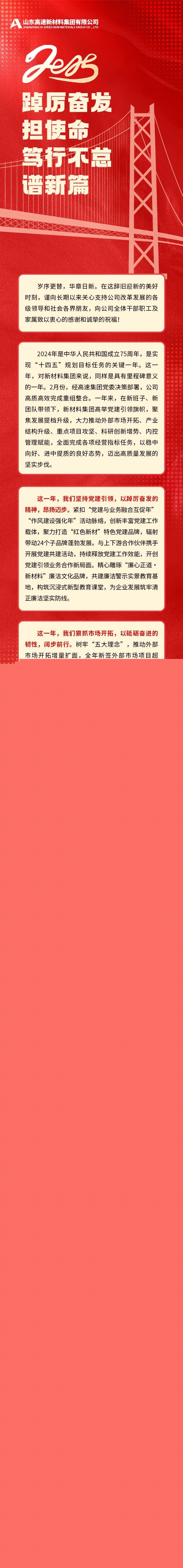 山東高速新材料集團(tuán)2025年新年賀詞